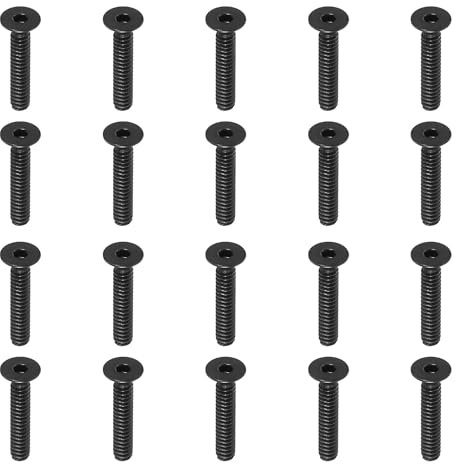 PATIKIL #6-32 x 3/4 Pouce Vis Tête Cylindrique Six Pans Creux, 20 Pack Boulons Fraisés Plats Tête Hexagonale Machine Entraînement Vis Filetage Complet Grossier Unc Oxyde Noir Grade 10.9