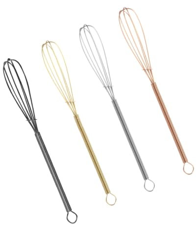 CRILSTYLEO 4pièces Fouets à Acier Batteurs Mélangeurs à Coloris Pour Cuisine Et Pâtisserie