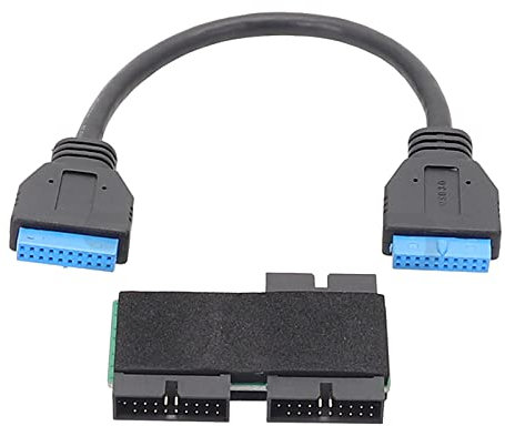 Adattatore USB 3.0 19PIN femmina a 2 maschio 19Pin adattatore USB 19Pin 1 a 2 HUB con chip e cavo modulare 20 cm/7,8 pollici