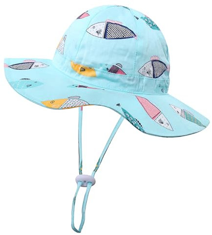 KAKU NANU Cappello Visiera Bambino Cotone Cappellino Bimba Neonato Estivo Anti UV Blu 6 6-9 9-12 18 Mesi 1 Anno