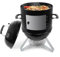 kisidus Holzkohlegrill mit Deckel, Räuchertonne Kugelgrill mit Regulierbar Luftabzug und Thermometer, Watersmoker, Räuchergrill Campinggrill mit Aschefangschale für Picknick Garten Party