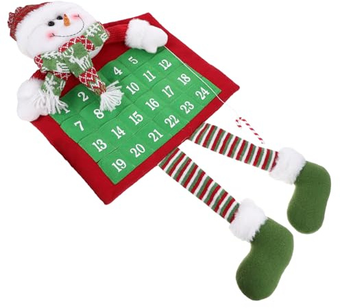 Gatuida Calendario de Adviento de Navidad Colgante para Puerta Decoración Calendario de Pared Navideño Muñeco DIY para Fiesta Navideña