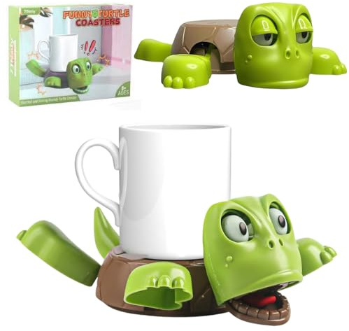 UIEXAY Divertido Portavasos De Tortuga, Creativo Posavasos De Tortugas, Posavasos Tortuga Graciosa, Posavaso De Turtle Con Ojos Abiertos, Regalo Para Amantes De Las Tortugas