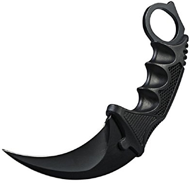 Edelstahl Fox Messer Werkzeug-Survival Camping Messer Butterfly Trainer Karambit Messer Jagdmesser Huntsman Dagger Knife, schwarz