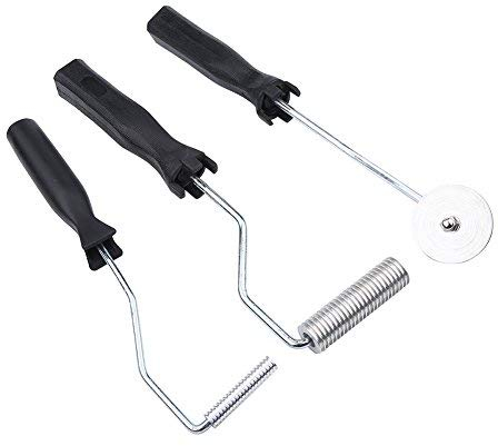 3Pcs Ensemble Fiberglass Rouleau Kit Fibre de Verre, Kit DIY Moulage Laminant Rouleau Bubble Paddle Outil pour FRP Moule en Alliage D'aluminium