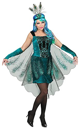W WIDMANN MILANO Party Fashion - Kostüm Pfau, Kleid und Kopfschmuck, Tierkostüm, Faschingskostüme, Karneval