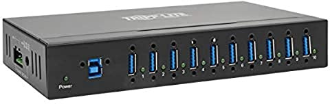 Eaton Tripp Lite 10-Port Industrie-USB 3.x (5Gbps) Hub - 20 kV ESD Immunität, Metallgehäuse, Montierbar (U360-010-IND)