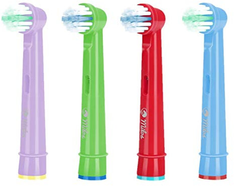 Toothbrush Heads Kids Compatible with Oral B - 4 Pack Milos Electric Brush Heads Precise and Deep Cleaning Replacement Toothbrush Heads Compatible with Oral B