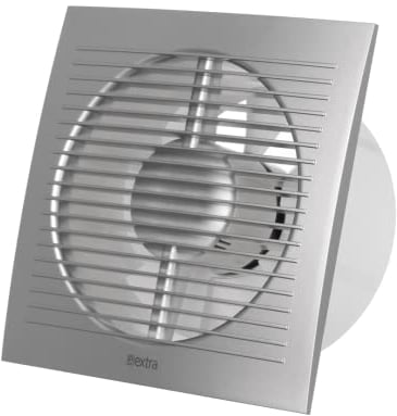 EUROPLAST Extractor Fan - Extractor fan Kitchen, Bathroom, Garage Axial Ventilation fan - Wall Mounted Fan - Square Fan (Silver, Ø 150mm)