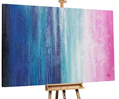 KunstLoft® XXL Gemälde 'Colour Persuasion' 180x120cm | original handgemalte Bilder | Nonfigurative Kunst Blau Rosa | Leinwand-Bild Ölgemälde einteilig groß | Modernes Kunst Ölbild