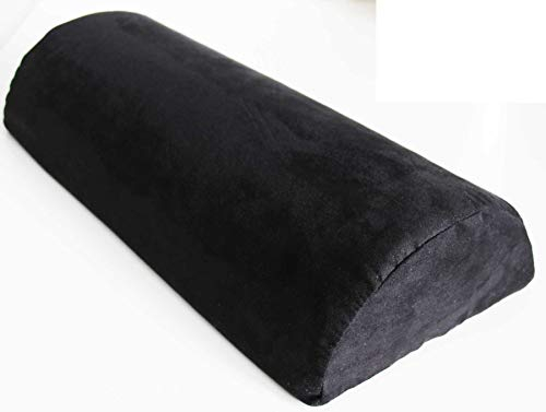 Vertrieb durch Kissen-Fabrik Halbrolle aus supersoftem Visco-Schaumstoff, Knierolle oder Nackenrolle für Bett und Couch, Nackenkissen, Nackenstütze (schwarz)