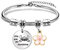 Maxforever Damen- und Mädchen-Schmuck, You are My Sunshine Charm-Armband für Tochter, Nichte, Mädchen (rosa Blume), Large, Edelstahl