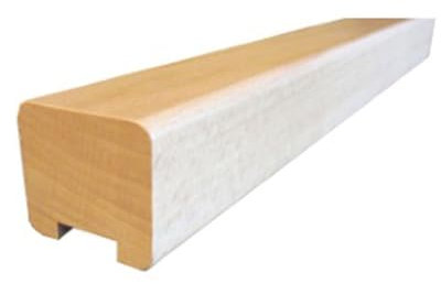 Corrimano in legno rettangolare 45 x 40 mm con scanalatura in faggio grezzo 1500 mm