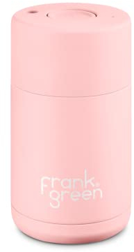 frank green Ceramic Reusable Bottle with Push Button Lid, 10oz/295ml Capacity (Blushed)