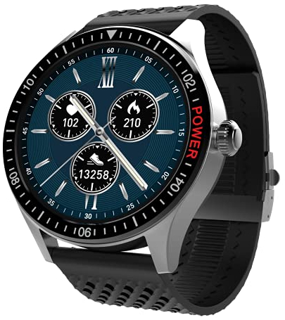 CARNEO Prime GTR Herren Smartwatch, eigene APP CARNEO FIT, GPS über APP, Herzfrequenz und Temperaturmessung, Stressmessung, Kardio Index, Verbindung mit Freunden über APP, IPS Display, Always ON