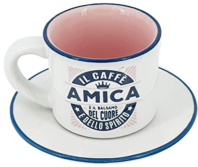 Taza de café personalizada con platillo – Amica