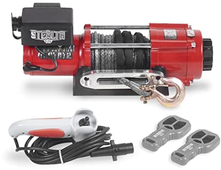 Stealth Winches Cabrestante Eléctrico 4500lb/2040KG 12v Presupuesto Inalámbrico de Recuperación - Potente Motor Bobinado, Placa de Montaje, Mando a Distancia Inalámbrico, Cuerda Sintética