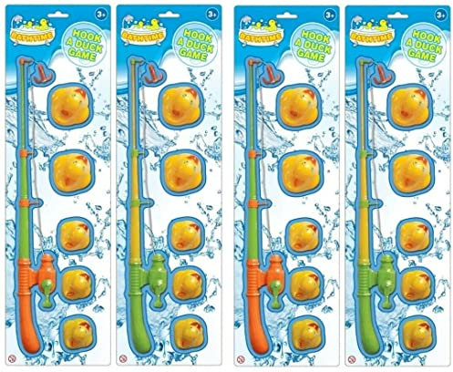 YSAMAX 4x Duck Hook Game for Kids,Duck Style Bath Toys, Duck Toys Summer Garden Pool Toy Rod Set, Lawn Games for Bithrday Gift