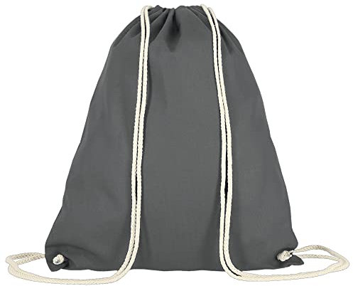 Veproli Baumwoll Turnbeutel Sportbeutel Zuziehbeutel Gymsack Sack Jute Schule Rucksack (Stahlgrau)