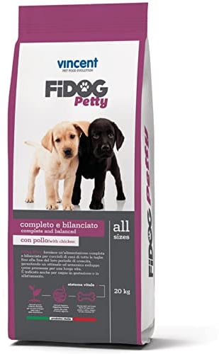 La zappa Vincent Fidog Petty Trockenfutter für Welpen mit Fleisch, Gemüse und Cerealien, 20 kg