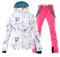 HOTIAN Damen Schneeanzug, Wasserdicht Winddicht Winter Warme Schnee Skifahren Sätze,für Wandern Klettern Isoliertes Snowboarden WH+PK S