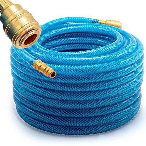 DEUBA® Druckluftschlauch 20m PVC Schnellkupplung 15 bar 1/4' Anschluss Ø Innen 6mm Außen 13mm Gewebeschlauch Kompressor