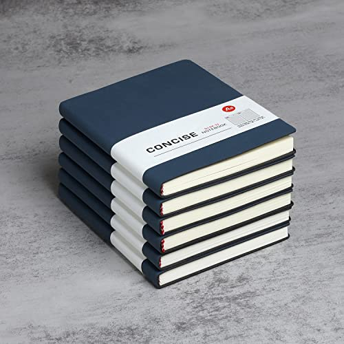 Notizbuch A6 liniertes Leder 6er Pack Hardcover Notizbücher mit Hochwertigem Dickem 100 gsm, Journal Notizbücher Klassisches Notizblock für Schreiben, Büro, Schule, Geschäft 10,5 * 14 cm, Blau