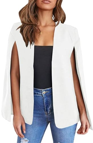 Yming Damen Casual Einfarbige Blazer Cape Sleeve Offene Front Blazer Formelle Slim Blazer