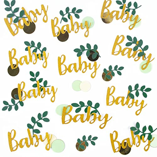AWAVM Coriandoli per baby shower, 100 pezzi, color champagne, da spargere sul tavolo, decorazioni per baby shower, feste di compleanno della giungla, avorio, bianco, (bsc-100)