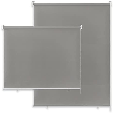 SUBTLETY 180x140cm Tenda Avvolgibile da Sole Verticale Senza Foratura Tende da Veranda con Funzione Termica Riflettente Oscuranti Protezione UV Tende per Finestre Porte Giardino Jardin (Grigio)