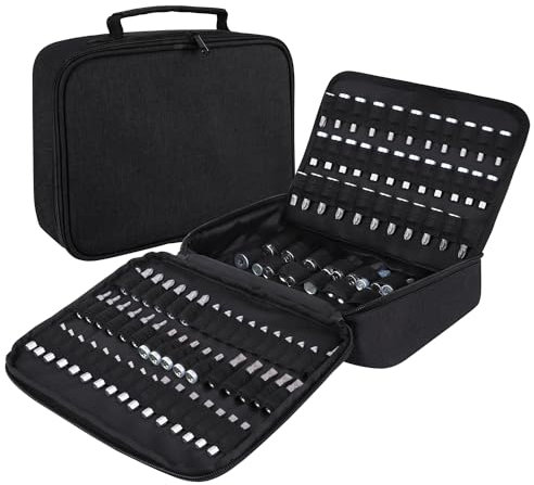 LOTCAIN Tragbarer Steckschlüssel-Organizer, 138 Löcher, Bohrer-Organizer, Bit-Halter, Bit-Tasche, 1/4 Zoll, 3/8 Zoll, 1/2 Zoll, Schraubendreher-Bit-Organizer, Aufbewahrungs-Bit-Adapter, nur Koffer
