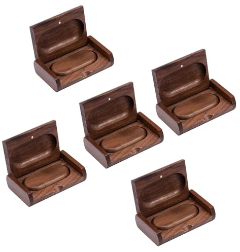 5 UNIDADES de Unidades Flash USB de Madera Ruiqilin, Memoria USB con Caja de Madera (Nogal Elíptico, 3.0, 8GB)