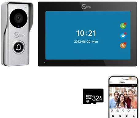 ANJIELO SMART TUYA Video-Türklingel mit 17,8 cm (7 Zoll) Touch-Monitor-System, Video-Türsprechanlage, Kamera, TUYA WiFi Smart Home Video-Gegensprechanlage kw06