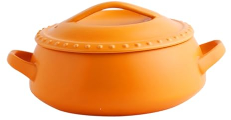 BESTonZON 1 Pc Casseruola Pentole Antiaderenti Brasiera con Coperchio Ciotola da Cucina Coreana Pentola per Lo Stufato Pentola Antiaderente Scaldavivande Ceramica Utensili da Cucina Bibimbap