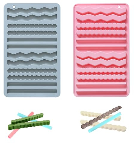 MisFun 2 Pièces Moule Pepites de Chocolat, Bâtonnets Biscuits Silicone, Moule à Biscuits pour Chien, Tapis de Cuisson Réutilisable, Antiadhésif, pour Biscuits Chocolats Friandises Chiens