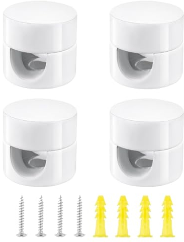 Xmart 4 Piezas Soporte Lampara Techo Soporte de Cable de Aluminio Viene con 4 Tornillos y 4 Pines,Soporte para Cables de Pared y Techo para Tus Proyectos de Bricolaje(Blanco)