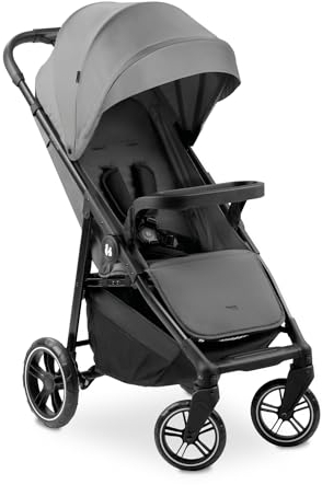 hauck Shop N Care Grau – Leichter Kinderwagen (nur 8,5 kg) mit Snackschale, Getränkehalter & Regenschutz, kompakt & einhändig zusammenklappbar, voll liegend ab Geburt bis 22 kg