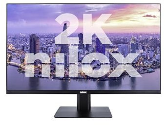 Nilox NXMM272K112 Monitor da Computer Frameless con Risoluzione 2K di 2560 * 1440, Altoparlante Integrato, Monitor Gaming con Tempo di Risposta 1 ms, Frequenza 100Hz e Porte HDMI-DP