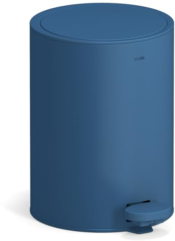 stardis 3 Liter Treteimer Edelstahl matt Softclose Klappdeckel leise schließend Inneneimer Mülleimer Abfalleimer Badeimer blau