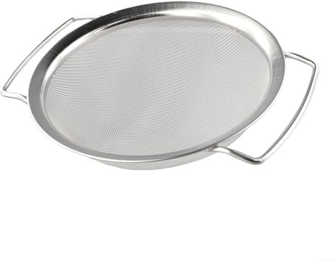 Escurridor de malla fina, colador de acero inoxidable con 2 asas, para harina y azúcar (20 cm)