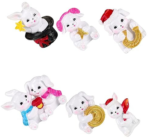 KITANDOVE Gartenornamente 6 Stück Miniatur-hasenfiguren Entzückendes in Hasenform Für Jungen Und Mädchen