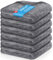 ROELLY 6 Piezas Paño Microfibra Coche, Juego de Toalla Secado Coche, Toalla Microfibra Coche, 40 * 40 cm, para Limpieza y Pulido de Autos,Gris