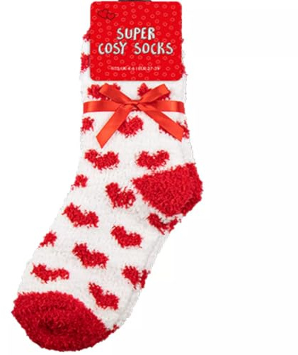 LND Gifts Fluffy Socks: Heart Fluffy Socks Womens Gift For Valentines Day Gift For Her, Heart Socks Gifts For Women, Girlfriend Socks Gifts For Her Comfy Warm Cosy Ladies Socks