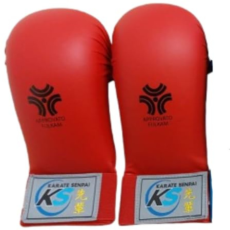 Karate Senpai | Guanti Karate Kumite Leggeri e Resistenti, Ideali per Allenamento e Competizione arti marziali FIJLKAM_APPROVATO, Varie taglie e colori (Rosso, XL)