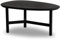 Couchtisch 86x50x37 cm Mango Massivholz/Metall Schwarz Sofatisch | Design Wohnzimmertisch Nierenform | Dreibein Kaffeetisch Wohnzimmer Modern