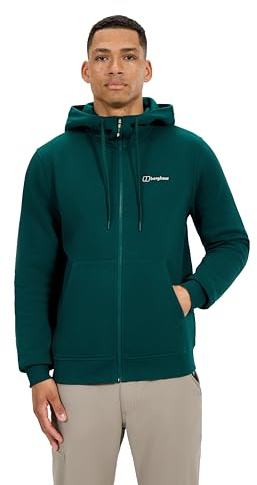 Berghaus Herren Hoodie mit Logo und durchgehendem Reißverschluss | Zusätzliche Wärme | Besonders bequem Midlayer, Grün, 3XL
