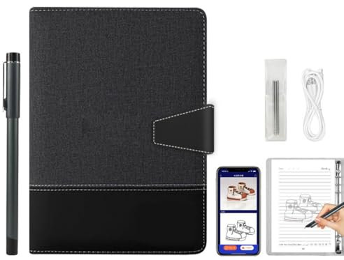 Digital Notebook Drawing Tablet with Smart Pen, Real-Time Syn for Digitizing, Convert to Text,Storing Notes,Black b