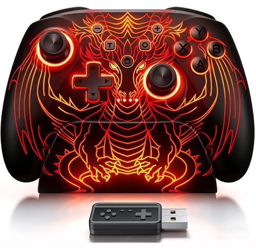 CoguyTech PC Controller und Ladestation,Pro Controller PC Kompatibel für Windows/Switch/Android/IOS,Bluetooth Gamepad Hall Joystick Trigger Kein Drift und Dead Zones Unterstützung Original Spiel