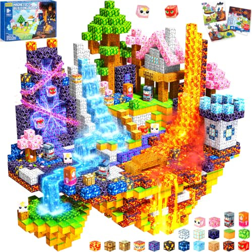 COOLJOYA Magnetische Bausteine, 150 Teile Magnetbausteine, Hochleistung | Magnetspielzeug Magneten Kinder, Magnetbausteine Kinder ab 3 4 5 6 7 8 9 10 Jahre, Geschenke Kinder, Baue Mine Magnet Welt
