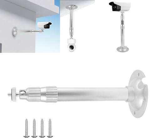 Verstellbarer 20-40cm Halterungen für Mini Beamer, Digitalkamera, Camcorder | 360° Drehbar,Universal 1/4 Gewinde, Beamer Halterung Decke oder Wandhalterung, Metall Projektorhalterung(Silber)